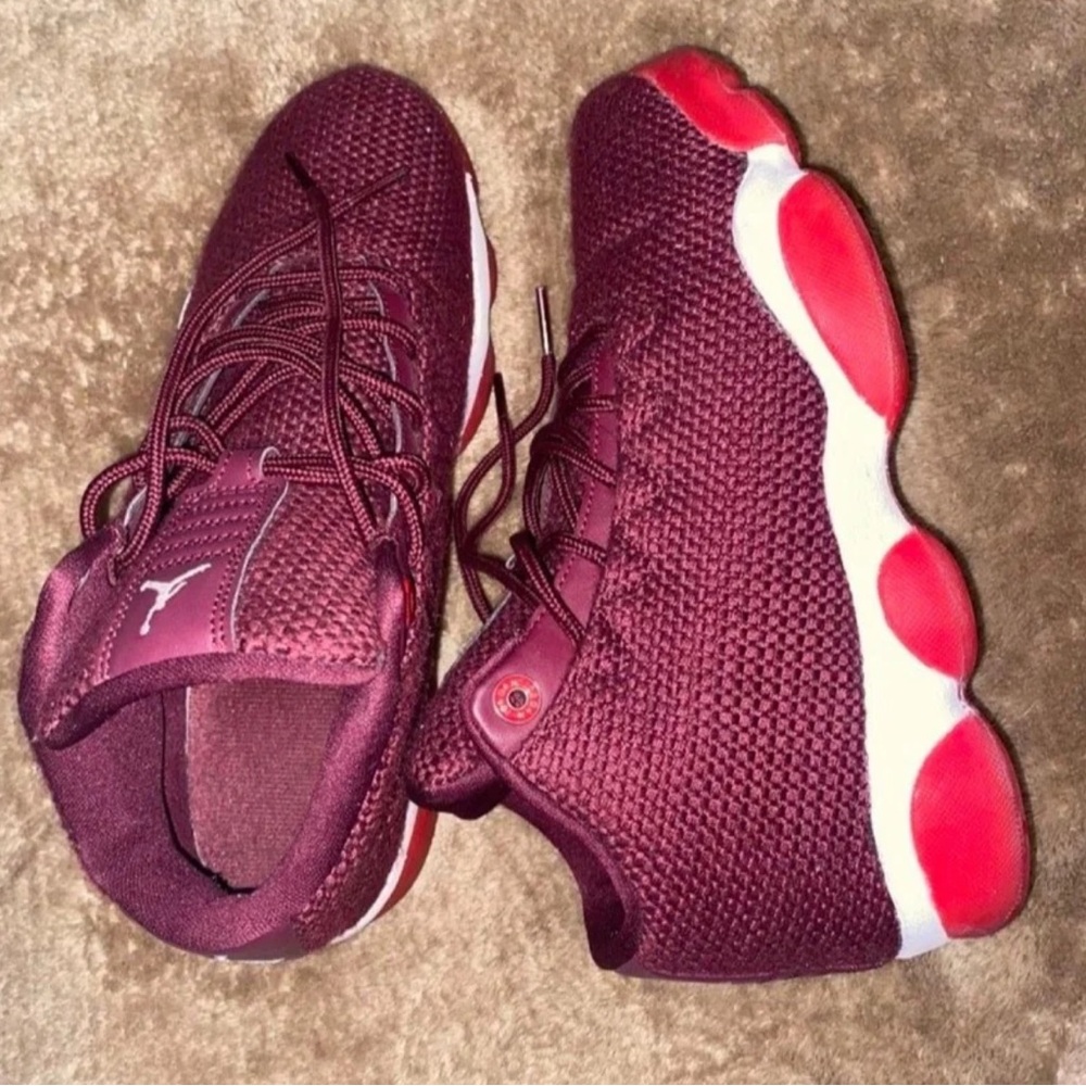 Jordan Maroon and Red Athletic Shoes